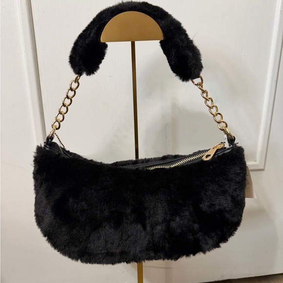 Juicy Couture black fuzzy bag. Comes with the heart and crown charm. - Picture 2 of 6